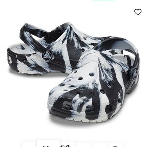 Classic Marble Black and White Toddler Crocs